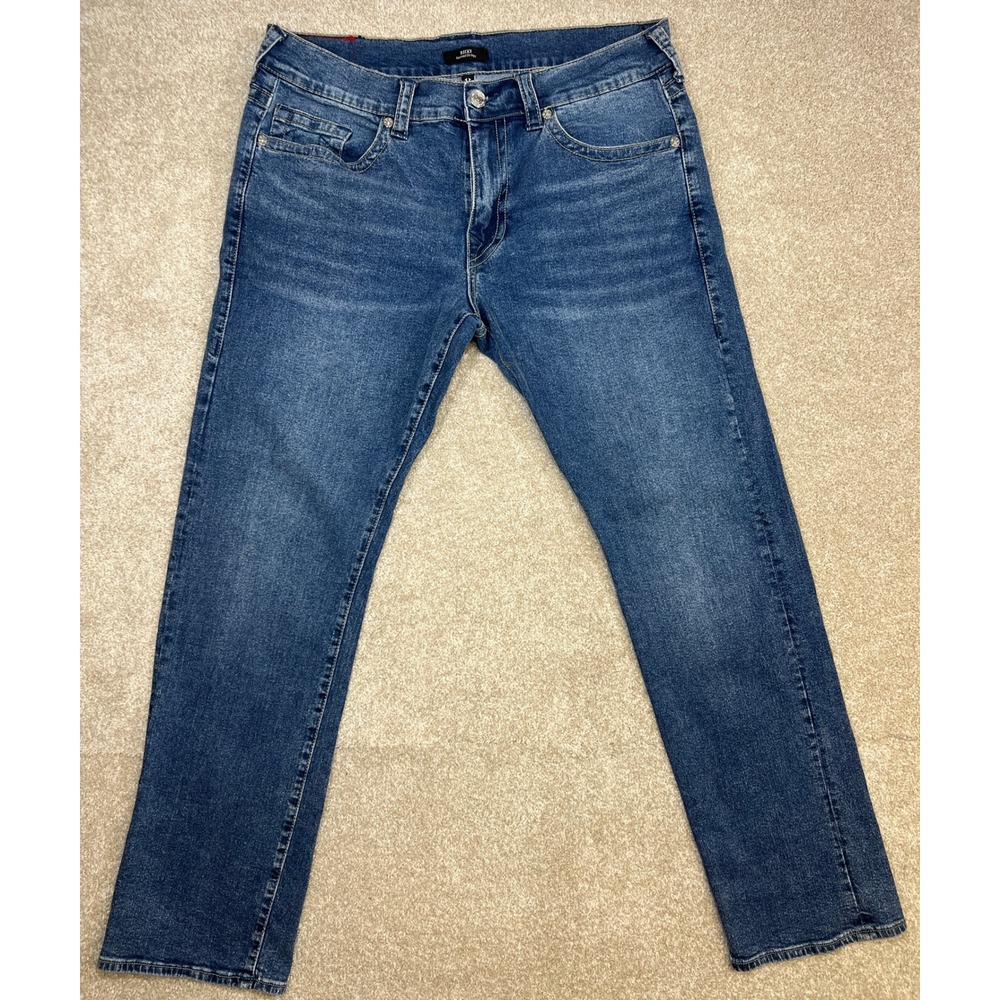 True Religion Ricky Relaxed Straight Mens Blue Wash Denim Jeans Size 36